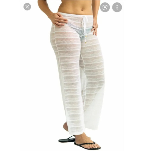 Jordan Taylor Sz Medium Beachwear Swim coverup Sheer  Pull-On Pants - Picture 1 of 8